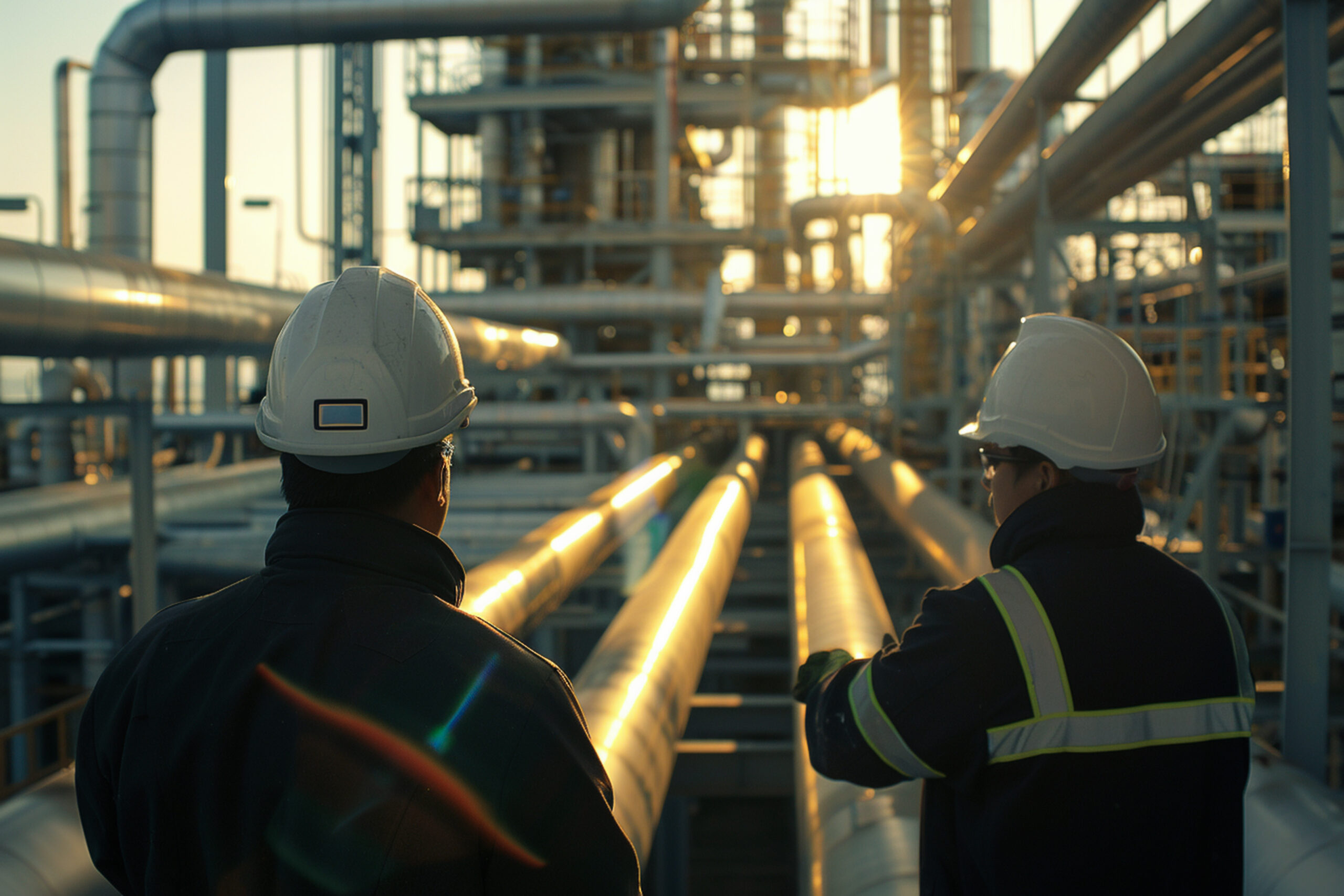 two-men-are-looking-large-pipe-that-has-word-fire-it