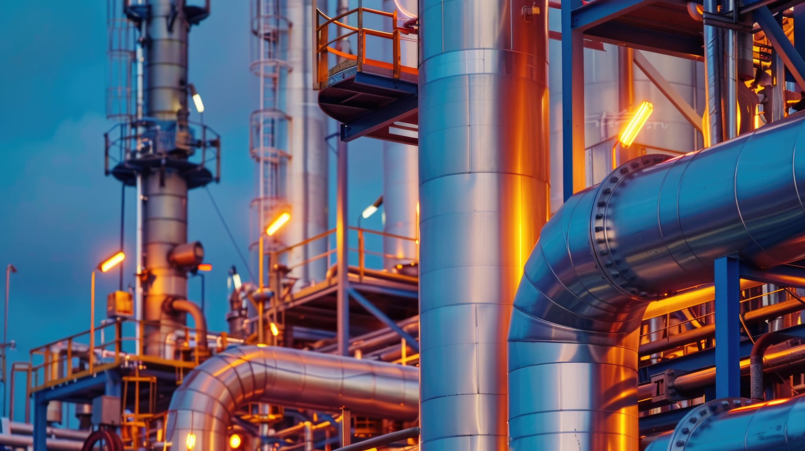 Close up industrial view oil refinery plant