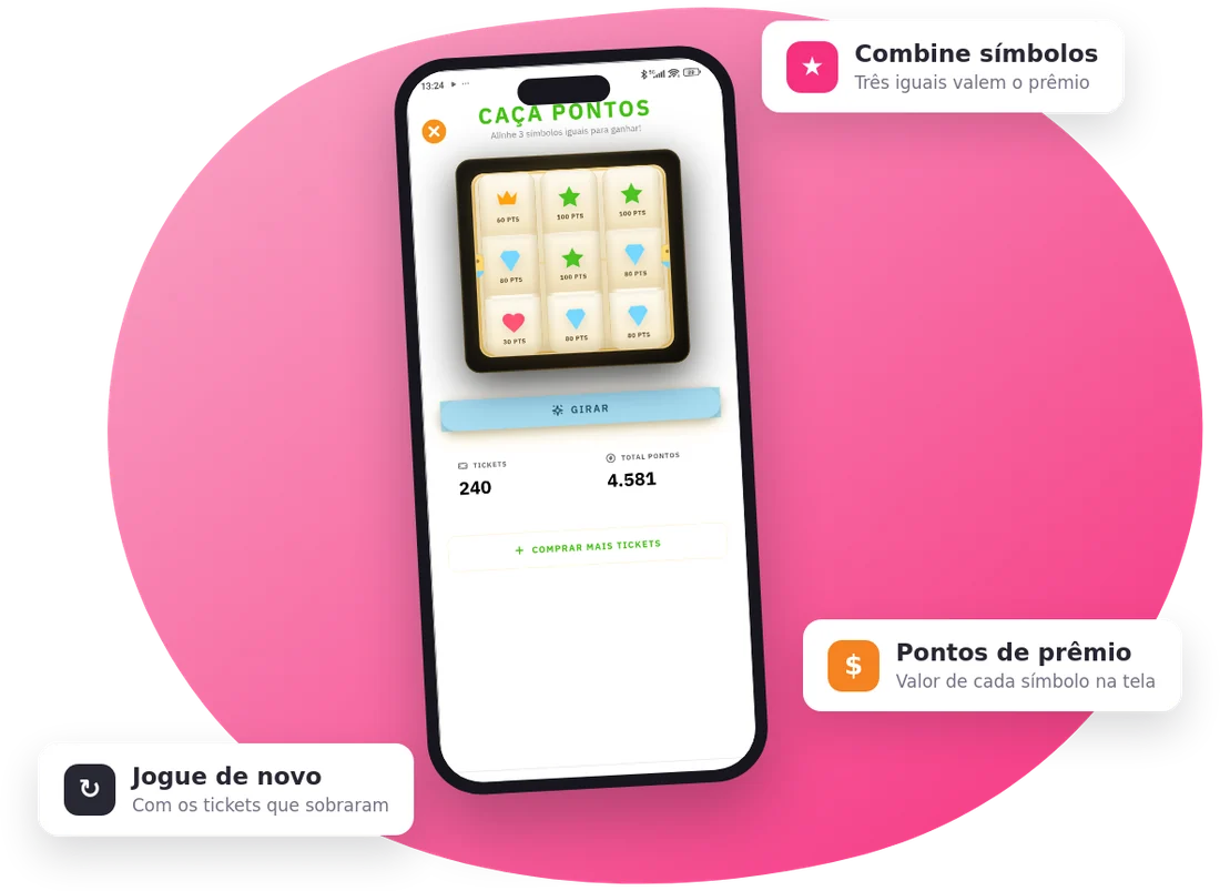 Jogo Caça Pontos (caça-níquel) no app